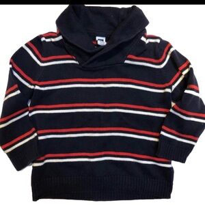 Janie and Jack shawl neck navy striped sweater 2T